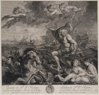 KG 17484
<br/>
Quos Ego - Neptunus bedaart de onstuimige wateren
<br/>
<em>Daullé, Jean (1703-1763)</em>